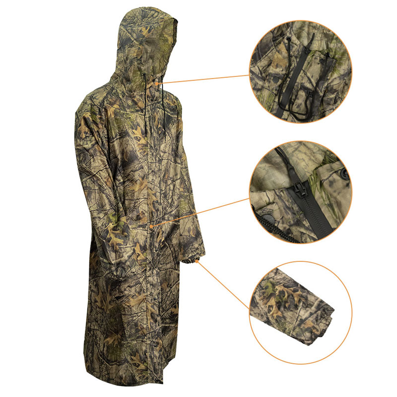 Camouflage Long Raincoat for M - Fishing Rain Suit recension och pris