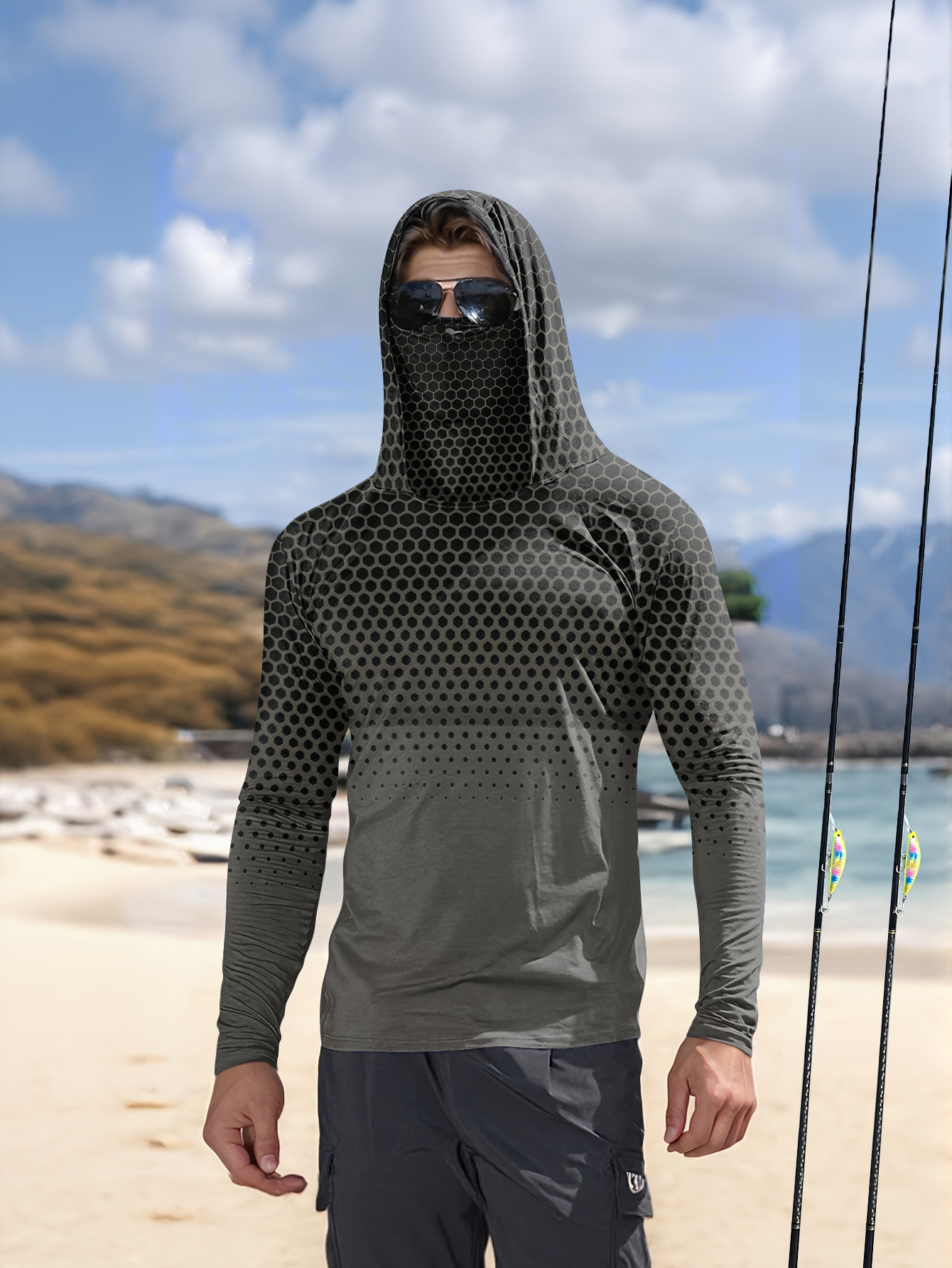 Men Hood Fishing Shirt long sl - Fishing Shirt Uv Protection recension och pris